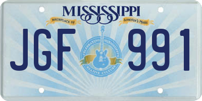 MS license plate JGF991