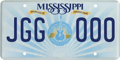 MS license plate JGG000