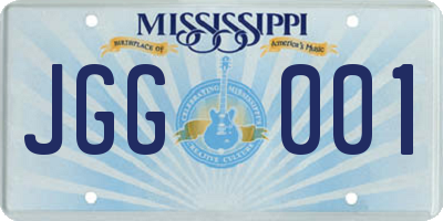 MS license plate JGG001