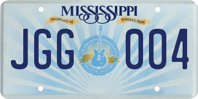 MS license plate JGG004