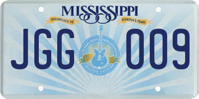 MS license plate JGG009