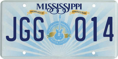 MS license plate JGG014