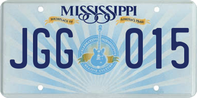 MS license plate JGG015