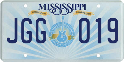 MS license plate JGG019
