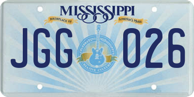 MS license plate JGG026