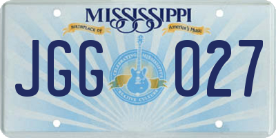 MS license plate JGG027