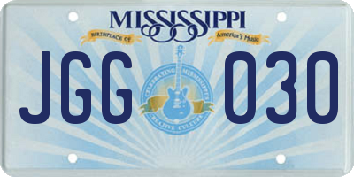 MS license plate JGG030
