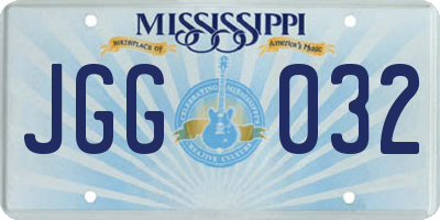 MS license plate JGG032