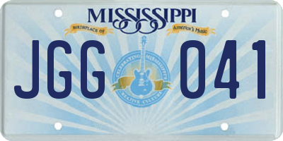 MS license plate JGG041