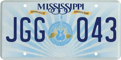 MS license plate JGG043
