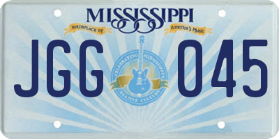 MS license plate JGG045