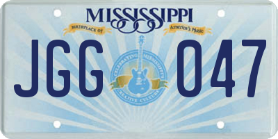 MS license plate JGG047