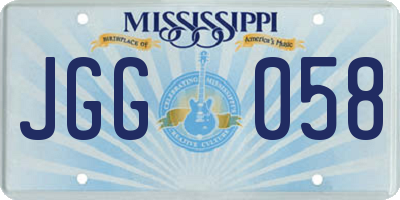 MS license plate JGG058