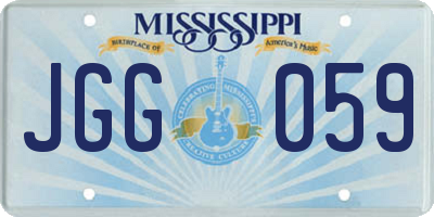 MS license plate JGG059