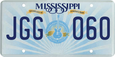MS license plate JGG060