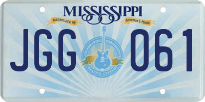 MS license plate JGG061