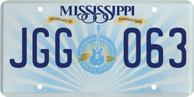 MS license plate JGG063