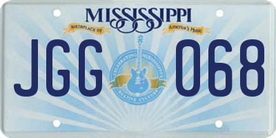 MS license plate JGG068