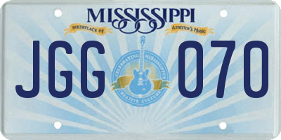 MS license plate JGG070