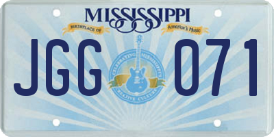 MS license plate JGG071