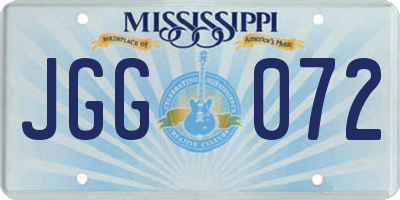 MS license plate JGG072