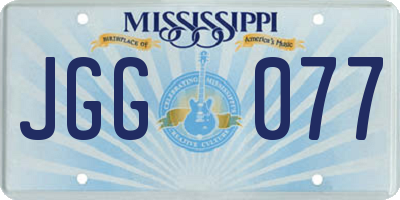 MS license plate JGG077