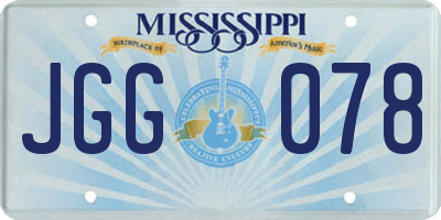 MS license plate JGG078