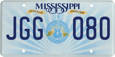 MS license plate JGG080