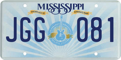 MS license plate JGG081