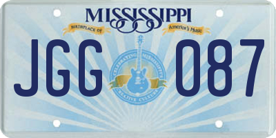 MS license plate JGG087