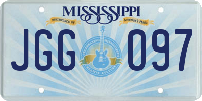 MS license plate JGG097