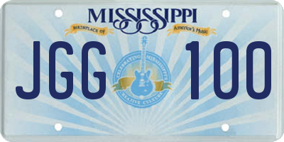 MS license plate JGG100