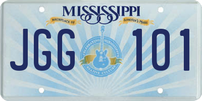 MS license plate JGG101