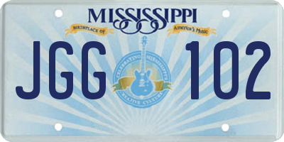 MS license plate JGG102