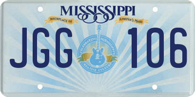 MS license plate JGG106