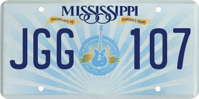 MS license plate JGG107