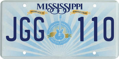 MS license plate JGG110