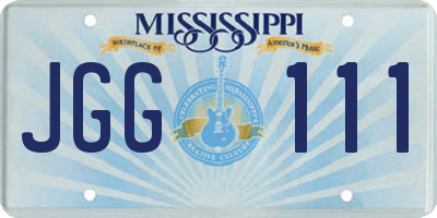 MS license plate JGG111