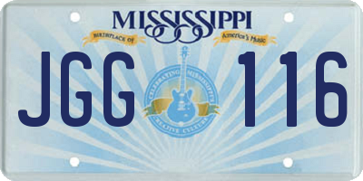 MS license plate JGG116