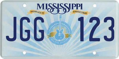 MS license plate JGG123