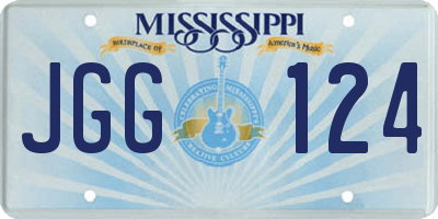 MS license plate JGG124