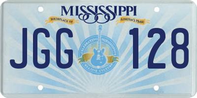 MS license plate JGG128