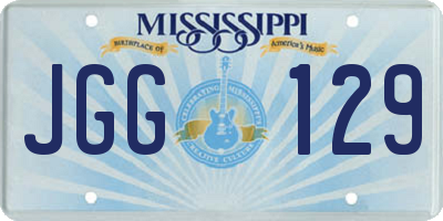 MS license plate JGG129