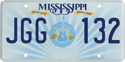 MS license plate JGG132
