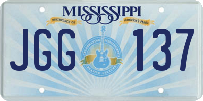 MS license plate JGG137