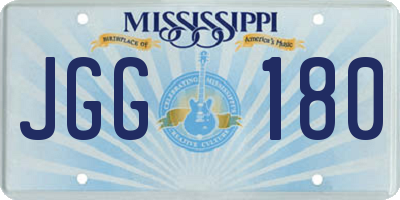 MS license plate JGG180