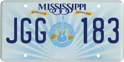 MS license plate JGG183