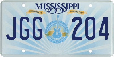 MS license plate JGG204