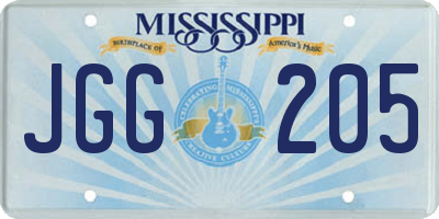 MS license plate JGG205
