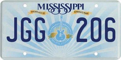 MS license plate JGG206